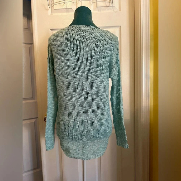 Womens mint hi low sweater - Picture 3 of 4